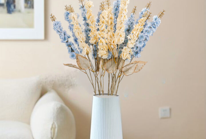 Sentuhan Mewah dan Abadi: Kreasi Dekorasi Lebih Anggun dengan Bunga Delphinium Spring Snapdragon Artificial
