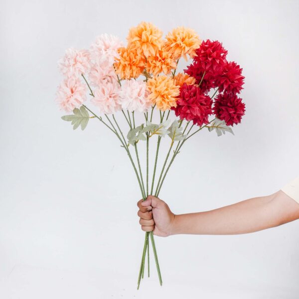 Bunga BallMan Panjang Bunga Pompom Bulat Dandelion Krisan Artifical Flower
