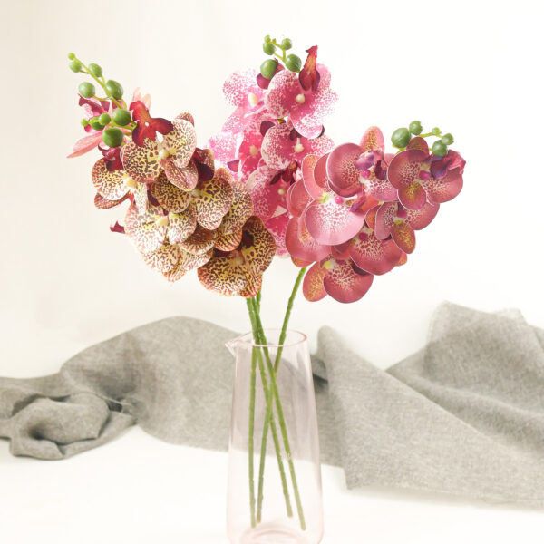 Bunga Orchid Cymbidium Flower Artificial 7 Kuntum Bunga Anggrek Bulan Latex