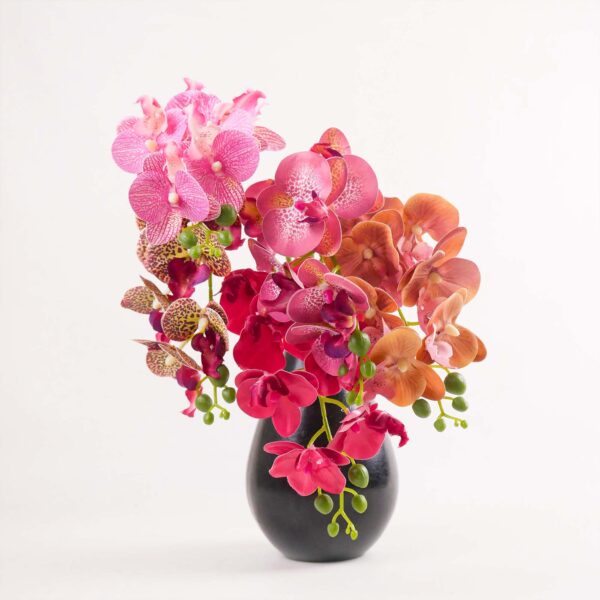 Bunga Orchid Cymbidium Flower Artificial 7 Kuntum Bunga Anggrek Bulan Latex