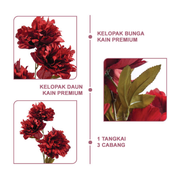 Bunga Peony Romania Artificial Flower b
